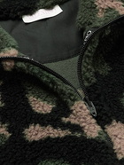 Valentino - Nylon-Trimmed Camouflage-Print Fleece Jacket - Green