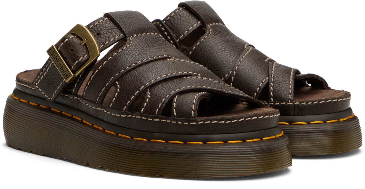 Dr. Martens Brown Maxxy Slide Sandals Dr. Martens