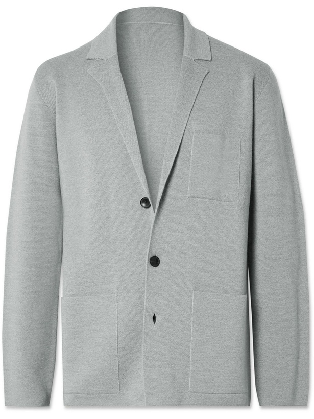 Photo: Mr P. - Unstructured Merino Wool Blazer - Gray