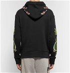 Gucci - Embroidered Appliquéd Loopback Cotton-Jersey Hoodie - Men - Black