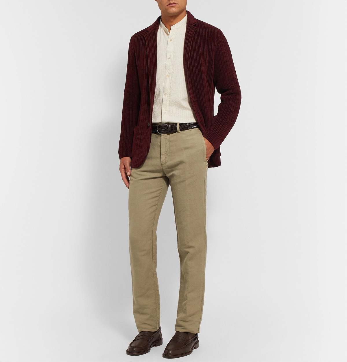 Burgundy blazer deals khaki pants