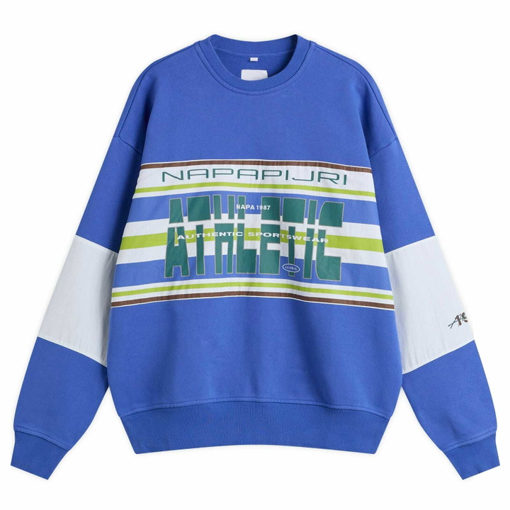 Photo: Napapijri Men's x Martine Rose Sweatshirt in Blue Dazzling
