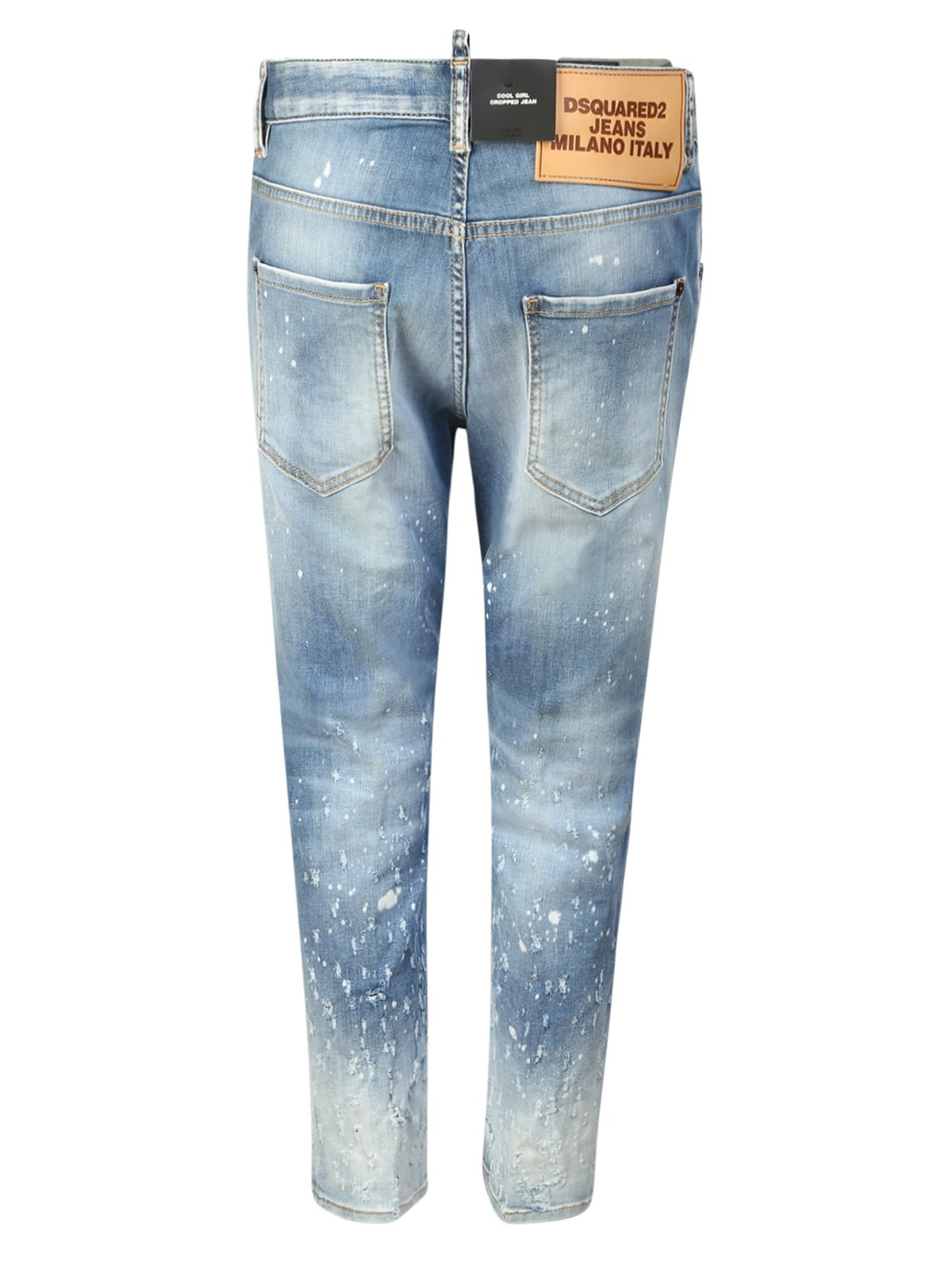 Cropped skinny distressed jeans