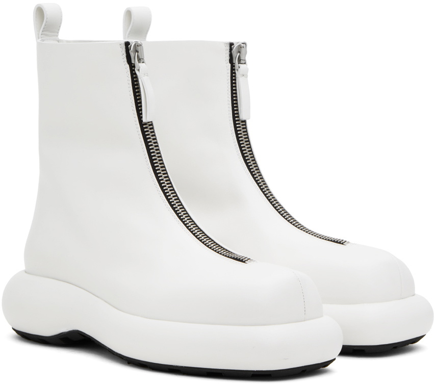 Jil Sander White Zip Boots Jil Sander