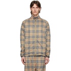 Burberry Beige Vintage Check Technical Twill Zip-up Jacket