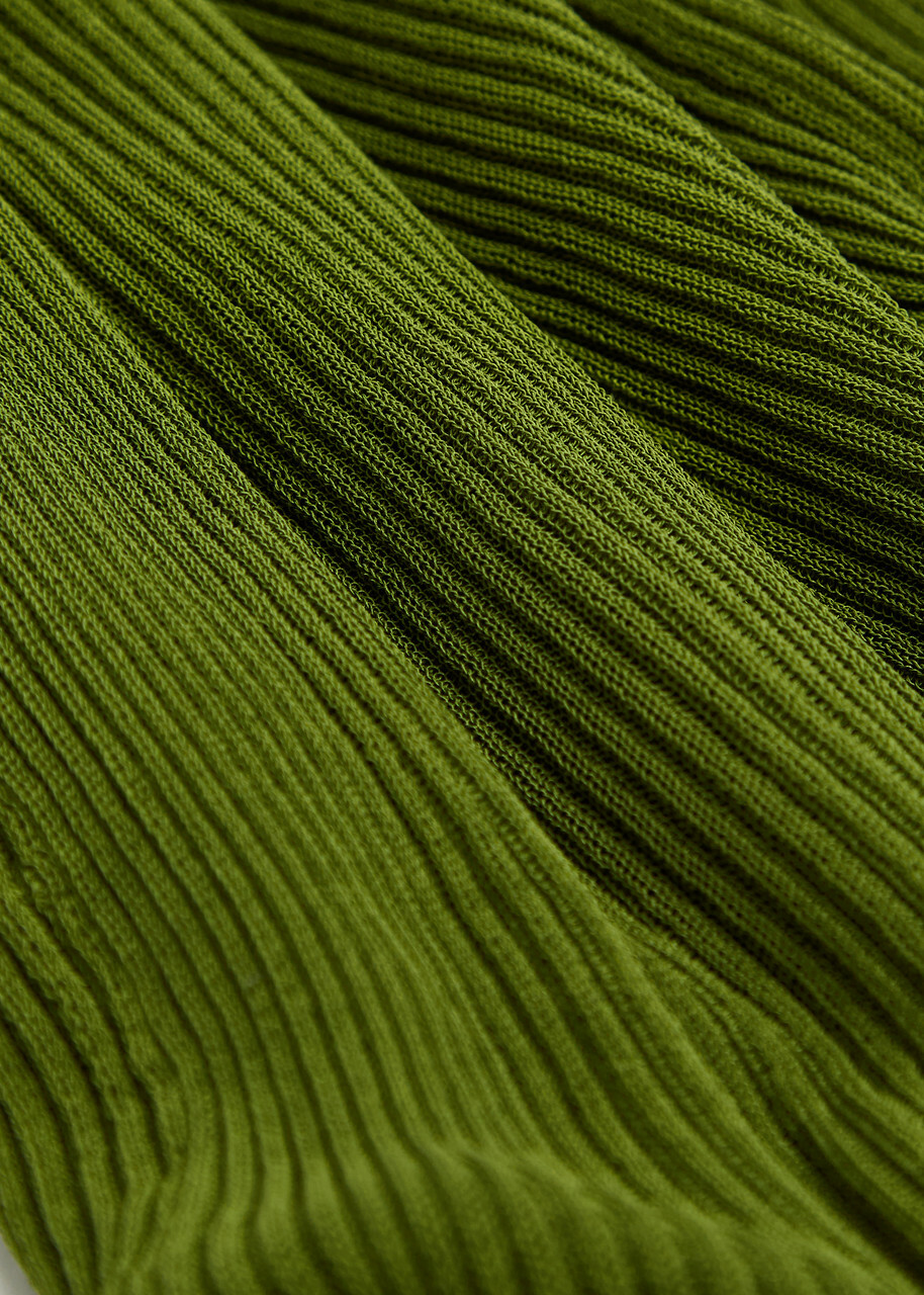 Petar Petrov Sweet Mystery Ribbed Knitted Silk top Green