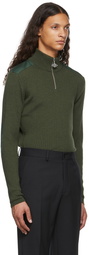 Han Kjobenhavn Green Rib Quarter-Zip Sweater