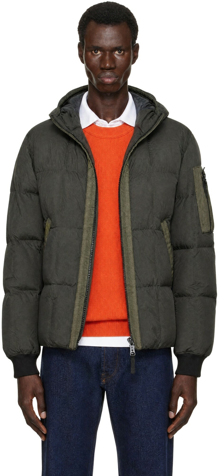 Overhead Ice Jacket - Grey Grid Camo Stone Island
