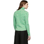 Judy Turner Green and White Knit Turtleneck