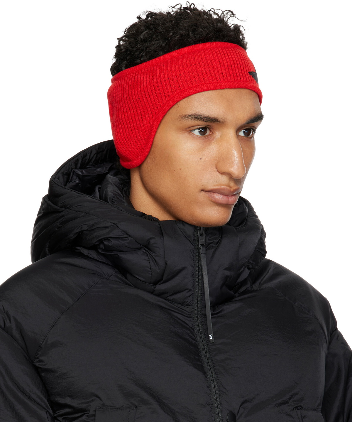 Y-3 Red Graphic Logo Headband