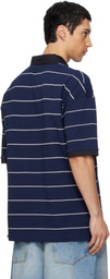 VETEMENTS Navy 'Nerd' Football Polo