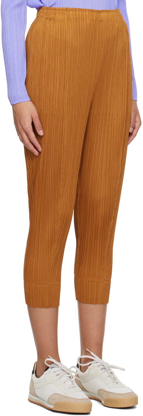 Pleats Please Issey Miyake Tan Trunk Trousers Pleats Please Issey