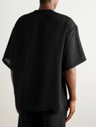 The Frankie Shop - Eliott Textured Stretch-Jersey T-Shirt - Black