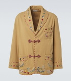 Bode Feather Runner embroidered cotton jacket