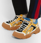 Gucci - Flashtrek Rubber, Leather, Mesh and Suede Sneakers - Yellow
