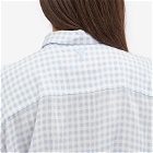AMI Paris Women's Boxy Fit Check Shirt in Chalk/Cashmere Blue