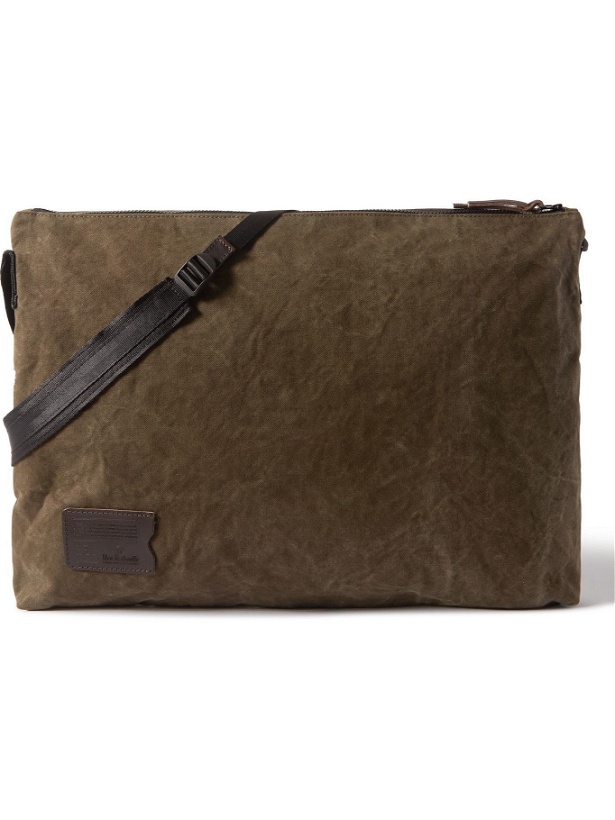 Photo: BLEU DE CHAUFFE - Baston Leather-Trimmed Cotton-Canvas Messenger Bag