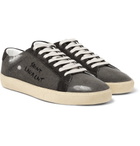 Saint Laurent - SL/06 Suede-Trimmed Distressed Coated-Canvas Sneakers - Men - Gray