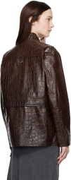 Saks Potts Brown Baba Leather Jacket
