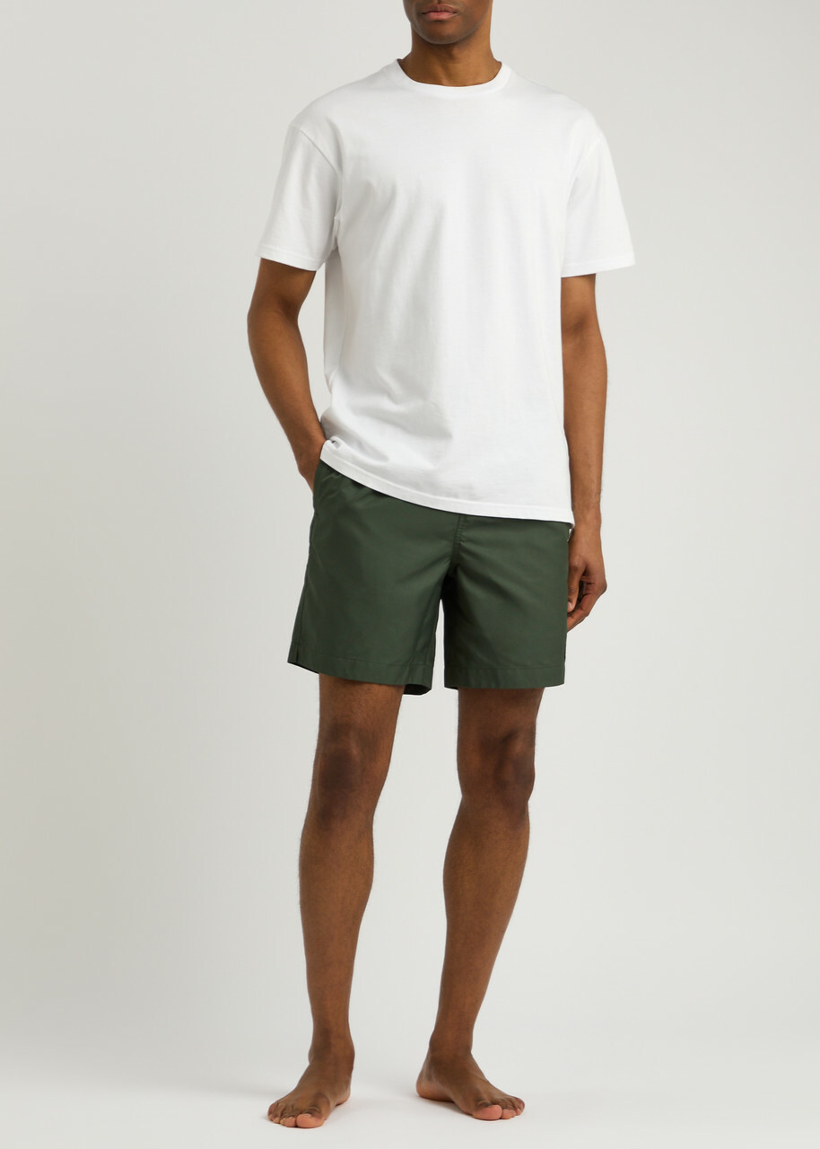 Fred Perry Logo-embroidered Shell Swim Shorts Green