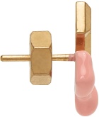Off-White Pink & Gold Arrows Earrings