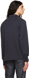 Vince Navy Raglan Sleeve Zip Sweater
