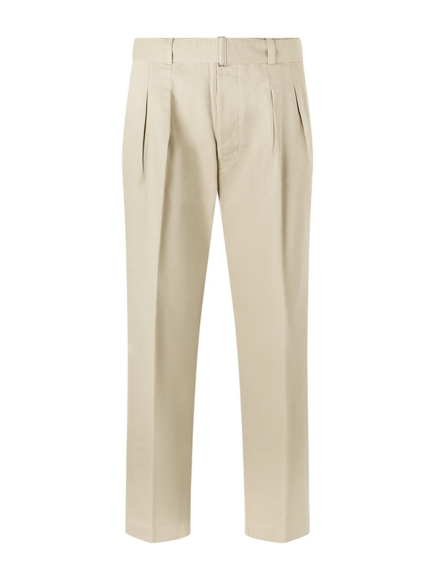 Photo: Officine Générale - Straight-Leg Pleated Cotton-Twill Chinos - Neutrals