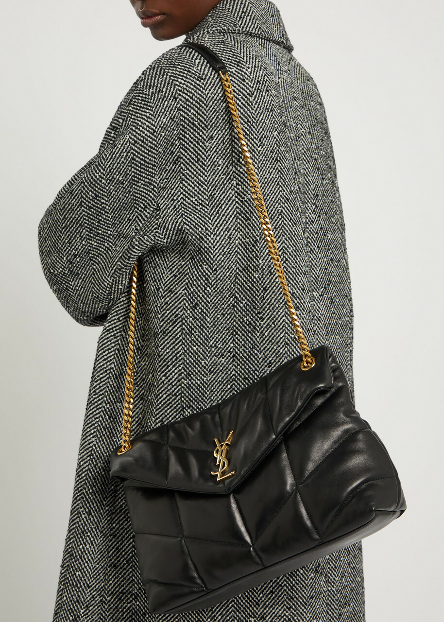 Saint Laurent Lou Puffer Medium Leather Shoulder bag - Black - One Size
