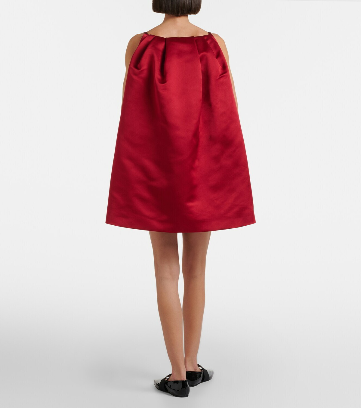 Givenchy Sliced caped silk duchess satin minidress