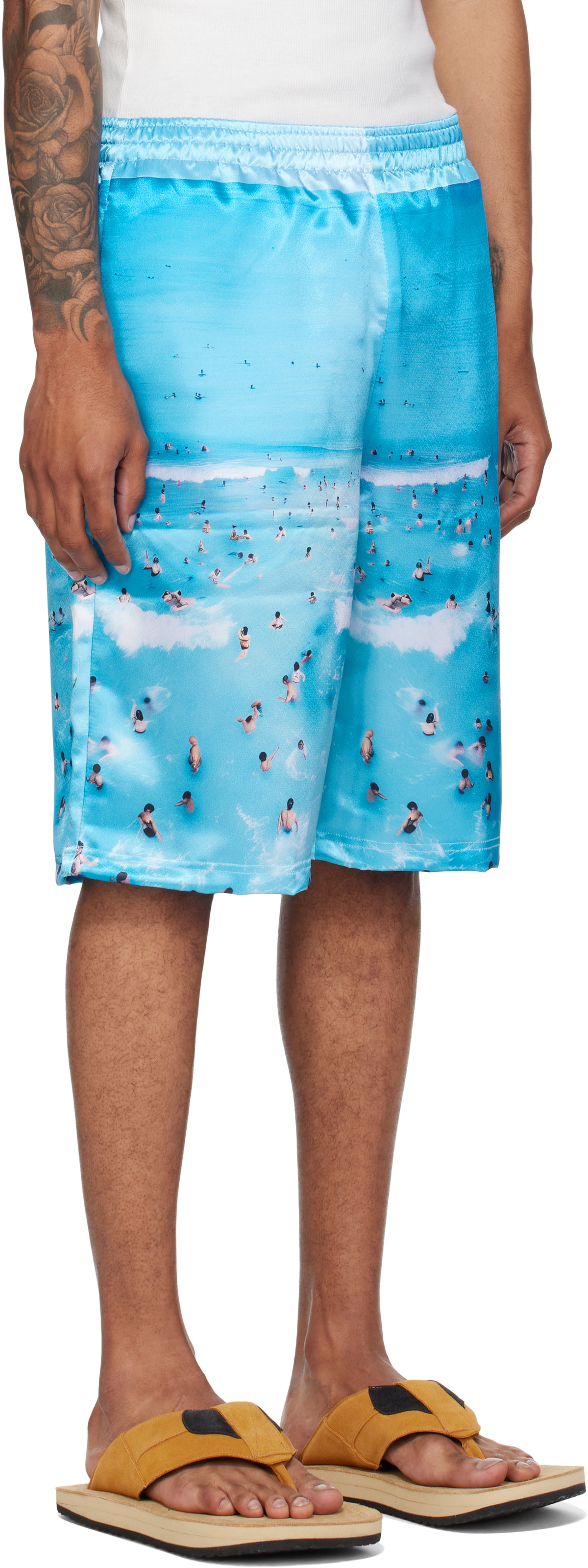 ABRA SSENSE Exclusive Blue Basketball Printed Shorts