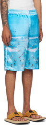 ABRA SSENSE Exclusive Blue Basketball Printed Shorts