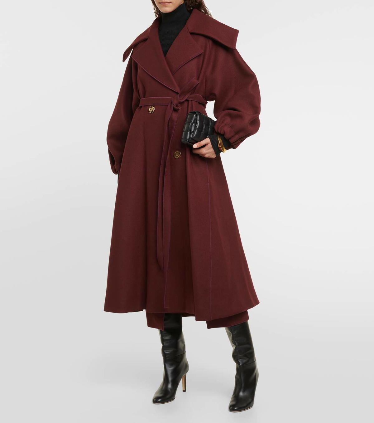 Patou Belted double-breasted wool-blend coat