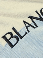 Casablanca - Logo-Embroidered Bouclé-Panelled Cotton Sweater - Blue