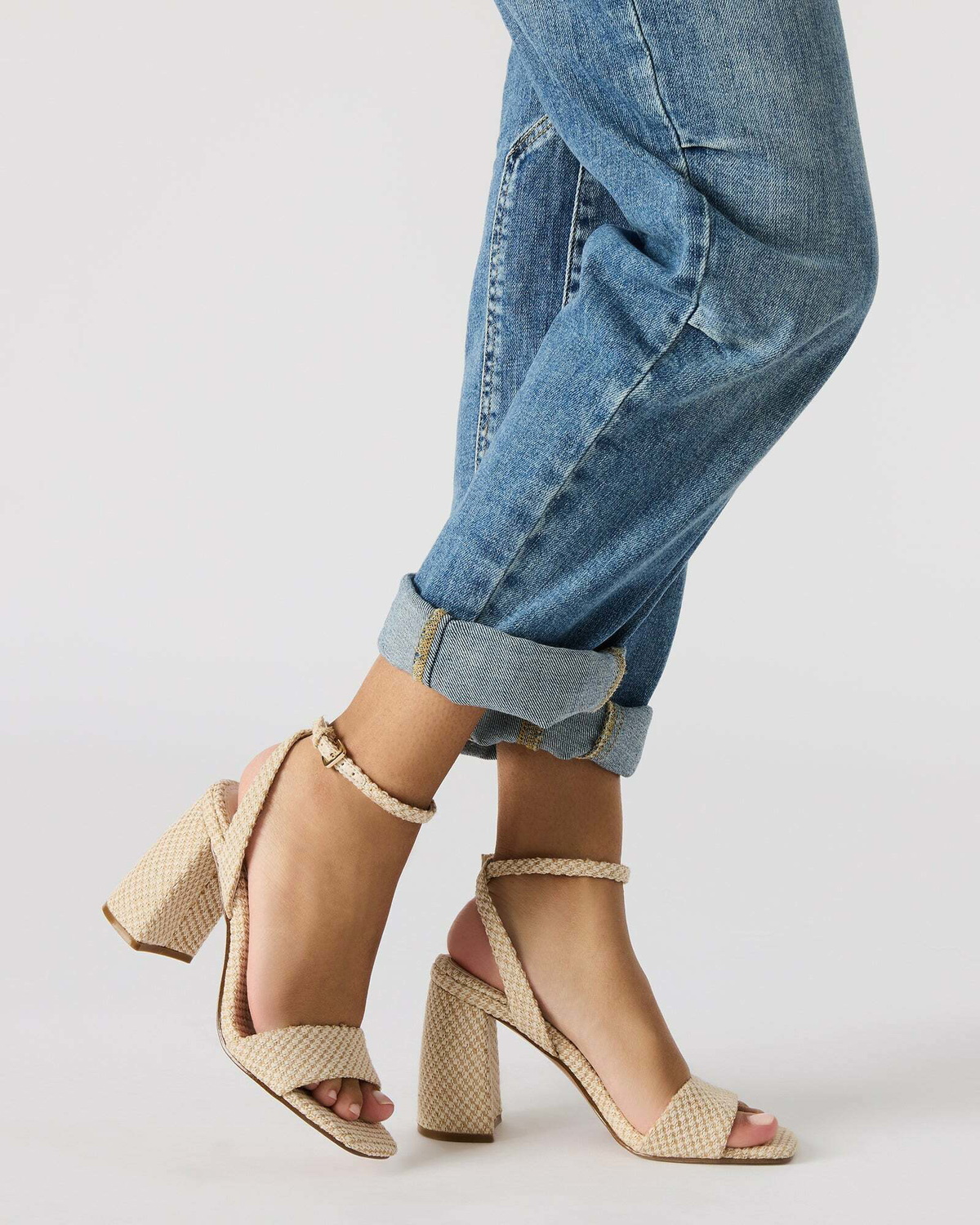 Steve Madden Messa Heels in Natural Raffia