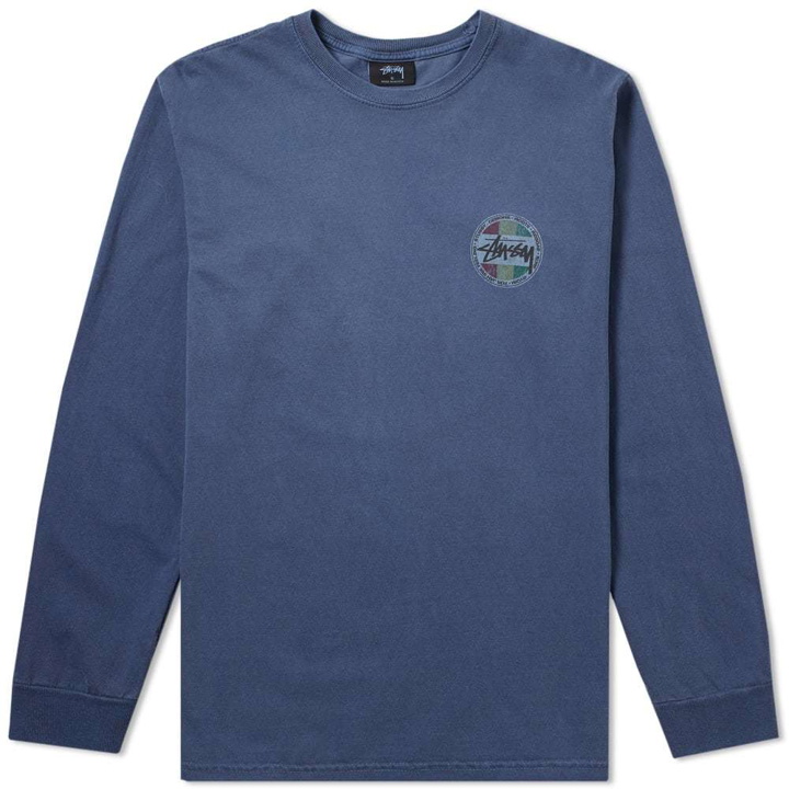 Photo: Stussy Long Sleeve Vintage Dot Pigment Dyed Tee Blue