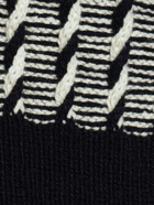 THOM BROWNE - Bicolor Twist Cable V-neck Cardigan