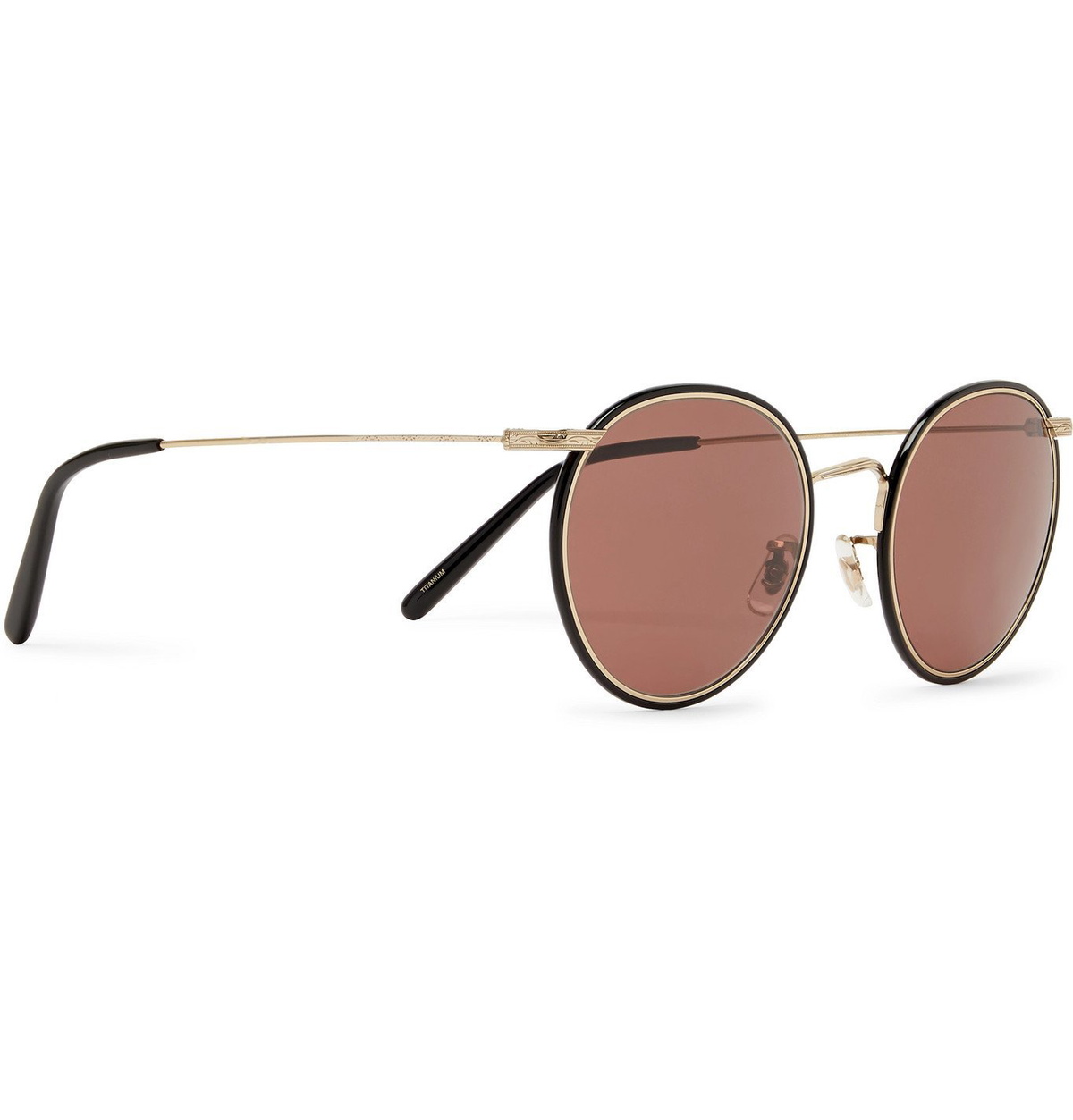 Oliver Peoples Round Frame Titanium Sunglasses Gold Oliver Peoples 3311