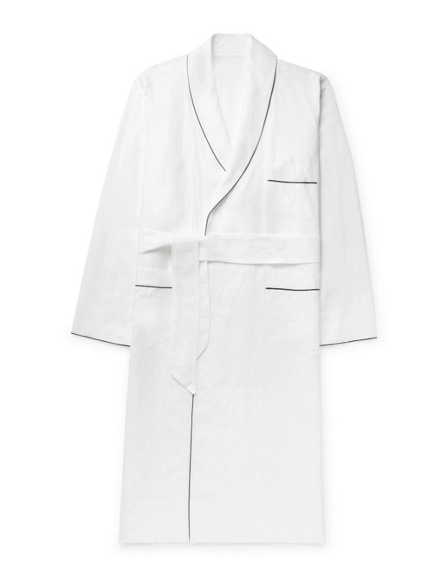 Photo: ANDERSON & SHEPPARD - Piped Linen Robe - White