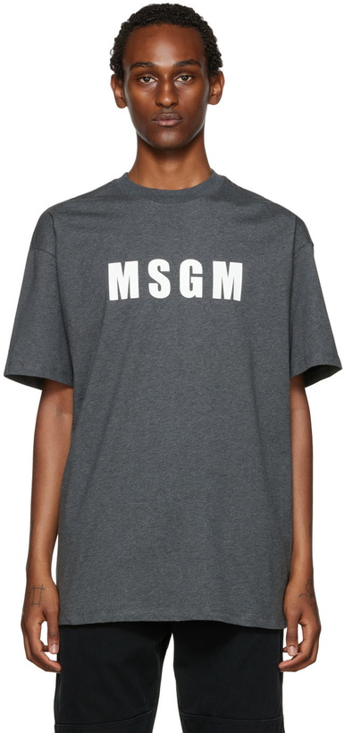 Photo: MSGM Gray Logo T-Shirt