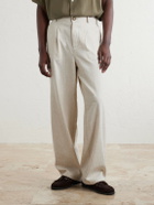 Oliver Spencer - Cotton and Linen-Blend Drawstring Trousers - Neutrals