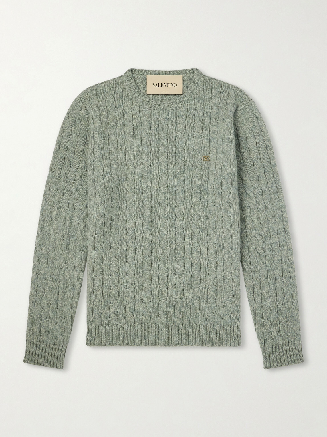 Valentino Garavani - VLogo-Embellished Virgin Wool Sweater - Green