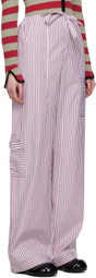 Cormio White & Burgundy Pijama Trousers