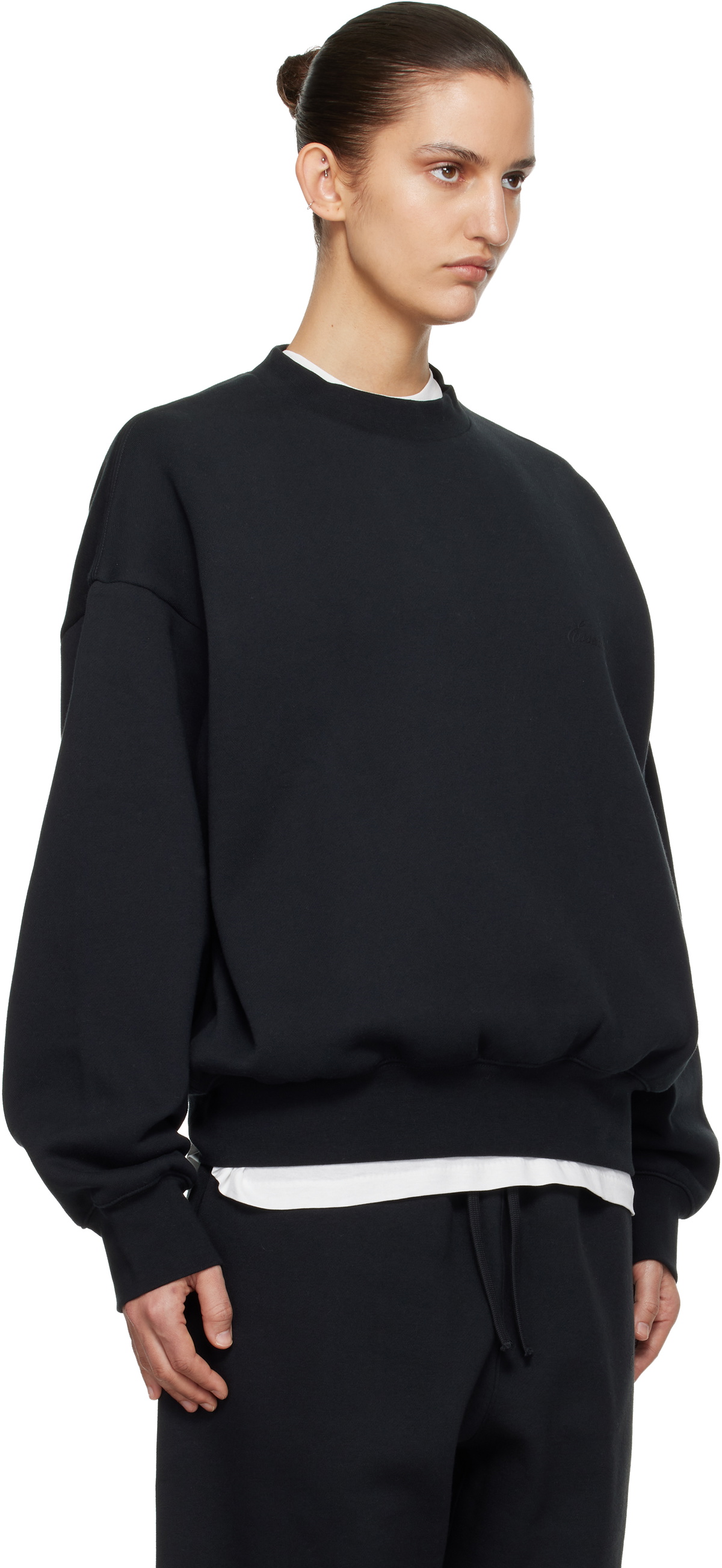Fear of God ESSENTIALS Black Classic Crewneck Sweatshirt