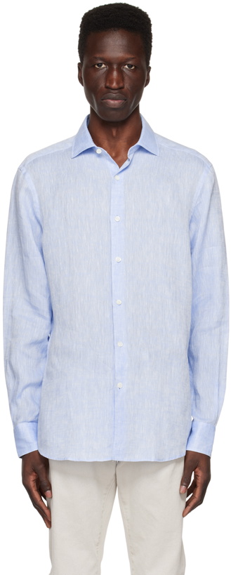 Photo: ZEGNA Blue Button-Up Shirt
