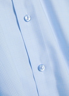 Eton Checked Cotton-blend Shirt Light Blue