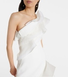 Maticevski Excitement ruffled one-shoulder gown