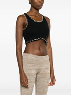 AISLING CAMPS Black Whipstitch Cropped Knit Vest