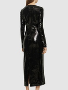 DAVID KOMA - Logo Buckle Sequined Midi Dress