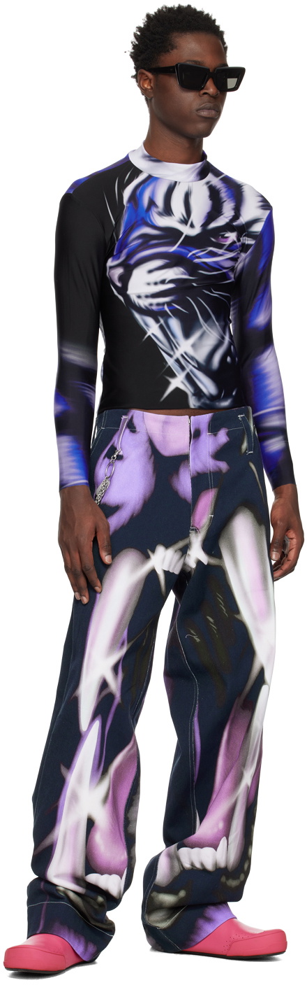 Gerrit Jacob Purple Printed Jeans