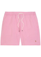 Polo Ralph Lauren Traveller Striped Seersucker Swim Shorts Pink
